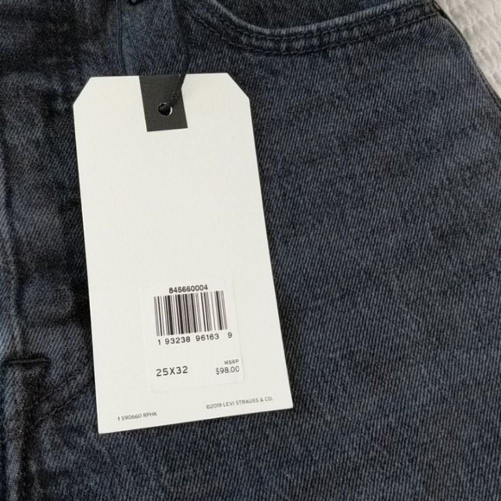 Levi's Ribcage High Rise Flare Jeans Black Grey - Picture 7 of 8